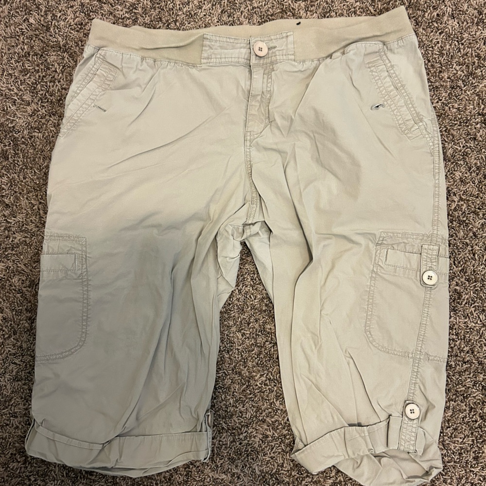 Lane Bryant Tan Cargo Capri/Cropped Pants Relaxed Fit